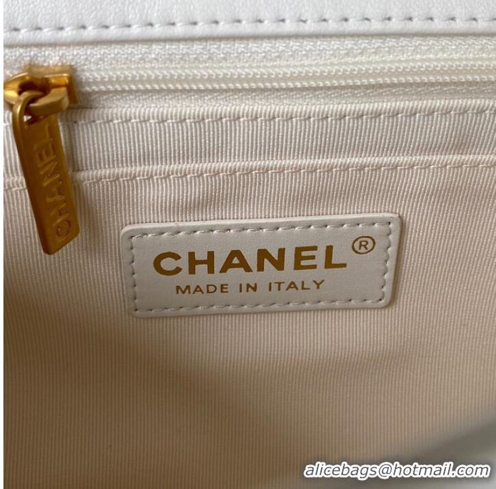 Good Product Chanel SMALL FLAP BAG Lambskin & Gold-Tone Metal AS3450 white