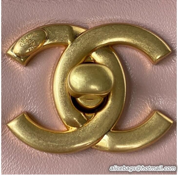 Unique Style Chanel SMALL FLAP BAG Lambskin & Gold-Tone Metal AS3450 pink