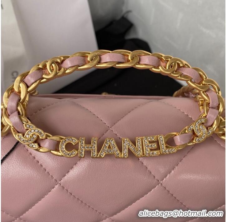 Unique Style Chanel SMALL FLAP BAG Lambskin & Gold-Tone Metal AS3450 pink