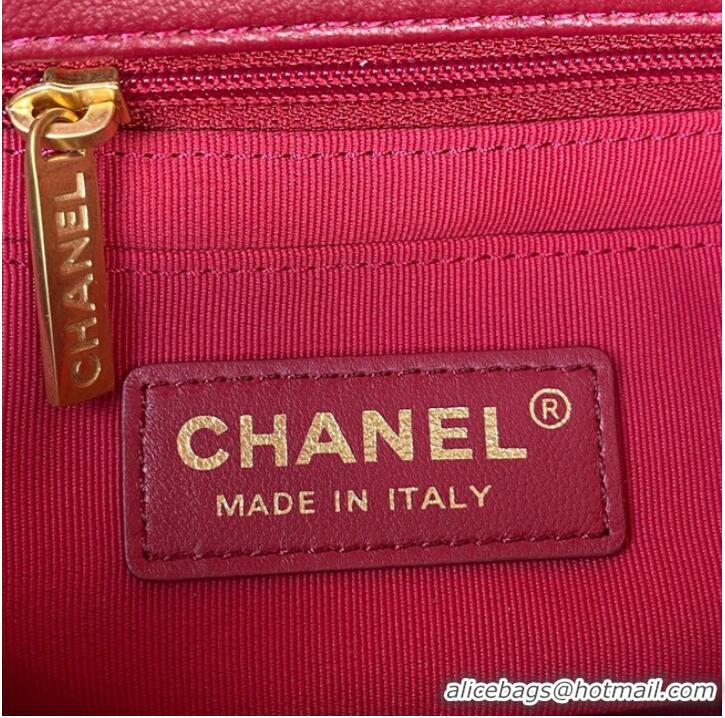 Trendy Design Chanel SMALL FLAP BAG Velvet & Gold-Tone Metal AS3450 Burgundy