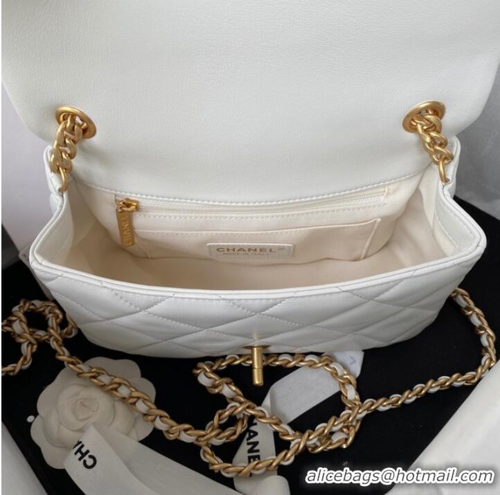 Top Grade Chanel FLAP BAG Lambskin & Gold-Tone Metal AS3451 white