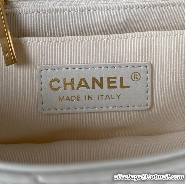 Top Grade Chanel FLAP BAG Lambskin & Gold-Tone Metal AS3451 white