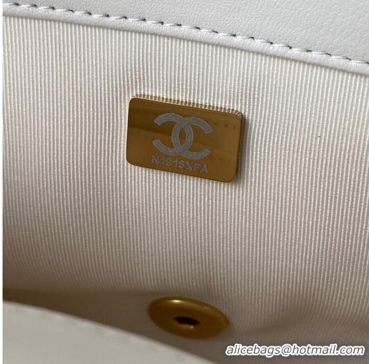 Top Grade Chanel FLAP BAG Lambskin & Gold-Tone Metal AS3451 white