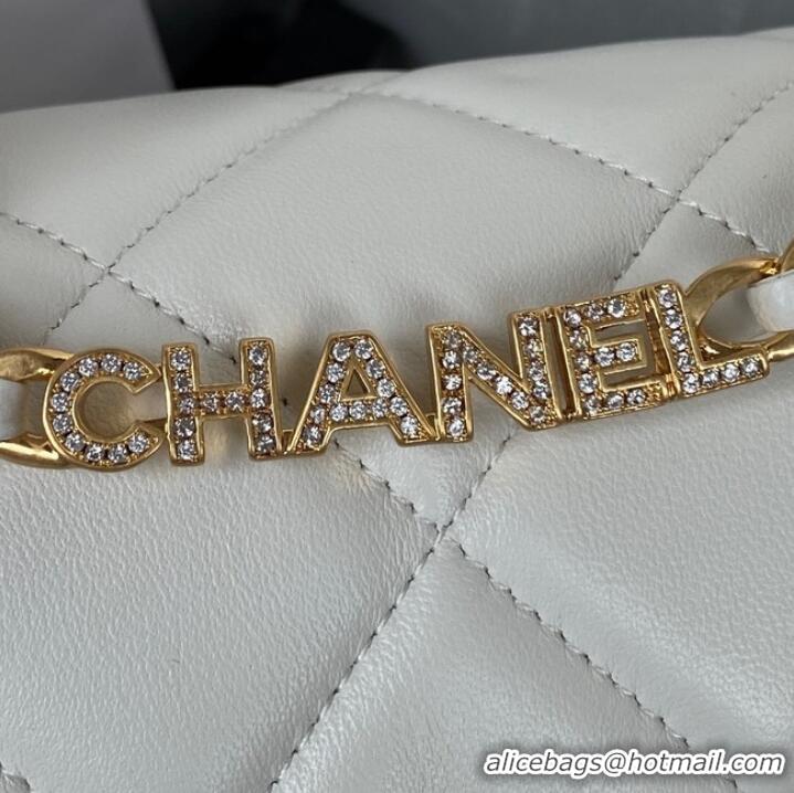 Top Grade Chanel FLAP BAG Lambskin & Gold-Tone Metal AS3451 white