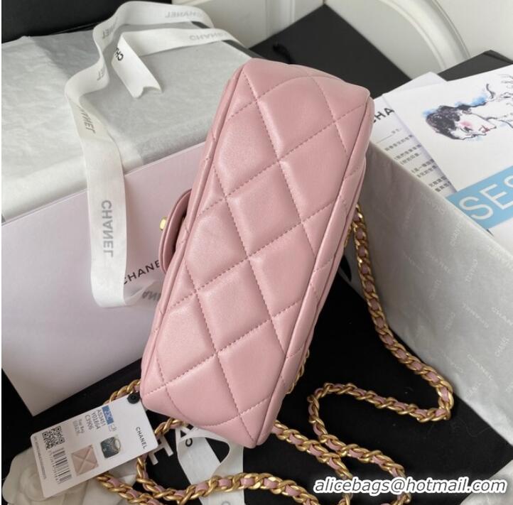 Buy Fashionable Chanel FLAP BAG Lambskin & Gold-Tone Metal AS3451 pink