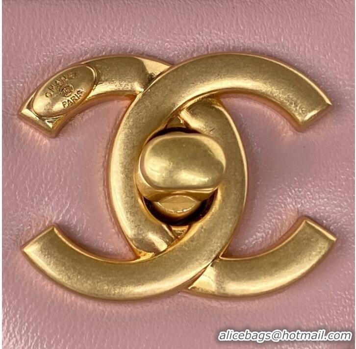 Buy Fashionable Chanel FLAP BAG Lambskin & Gold-Tone Metal AS3451 pink