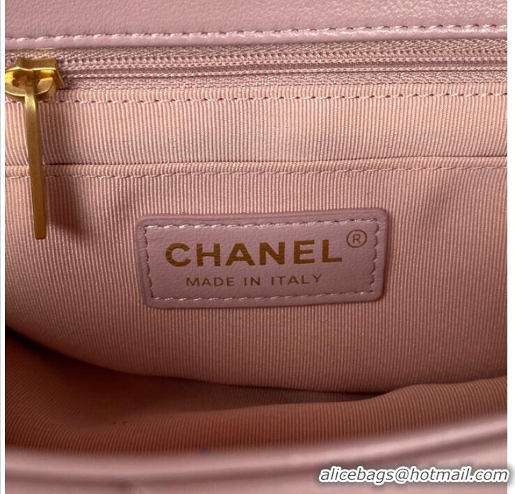 Buy Fashionable Chanel FLAP BAG Lambskin & Gold-Tone Metal AS3451 pink