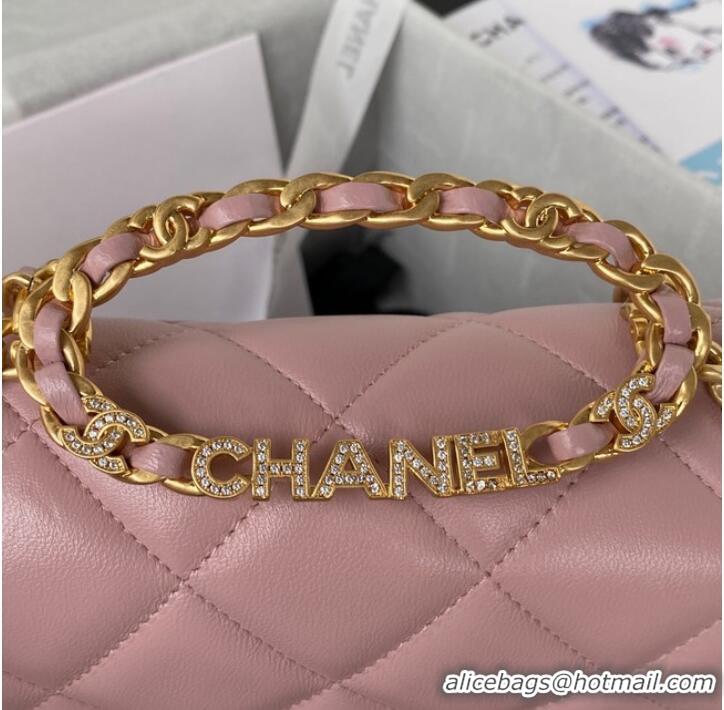 Buy Fashionable Chanel FLAP BAG Lambskin & Gold-Tone Metal AS3451 pink