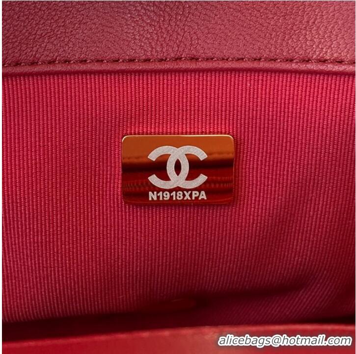 Famous Brand Chanel FLAP BAG Velvet & Gold-Tone Metal AS3451 Burgundy