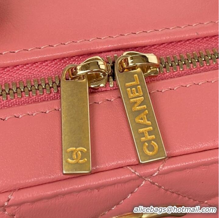 Low Price Chanel SMALL VANITY CASE Lambskin & Gold-Tone Metal AS3318 pink