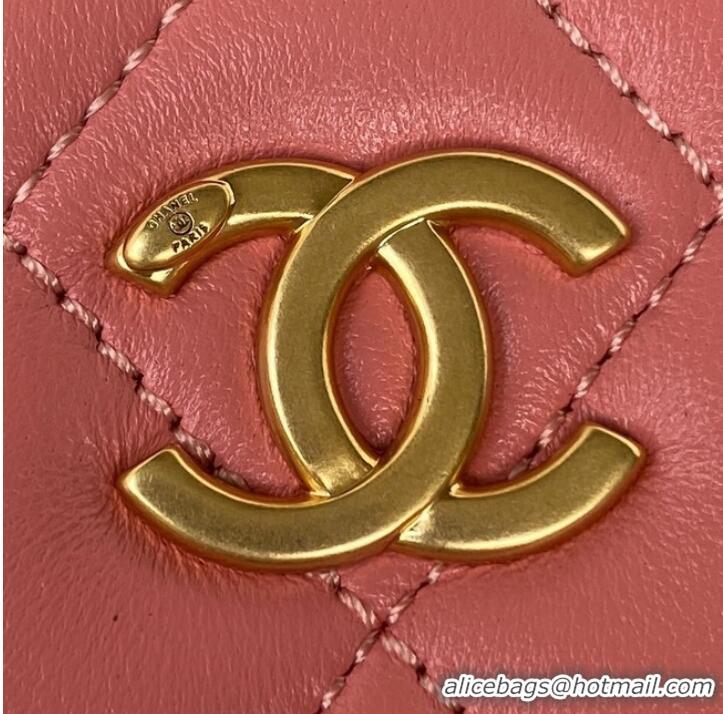 Low Price Chanel SMALL VANITY CASE Lambskin & Gold-Tone Metal AS3318 pink