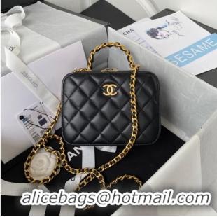 Pretty Style Chanel SMALL VANITY CASE Lambskin & Gold-Tone Metal AS3318 black