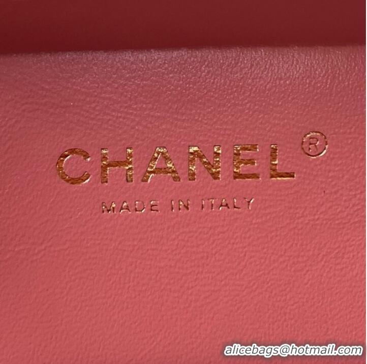 Pretty Style Chanel VANITY CASE Lambskin & Gold-Tone Metal AS3319 pink