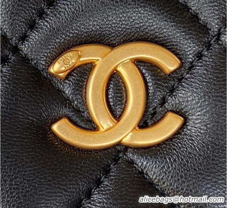 Inexpensive Chanel VANITY CASE Lambskin & Gold-Tone Metal AS3319 black