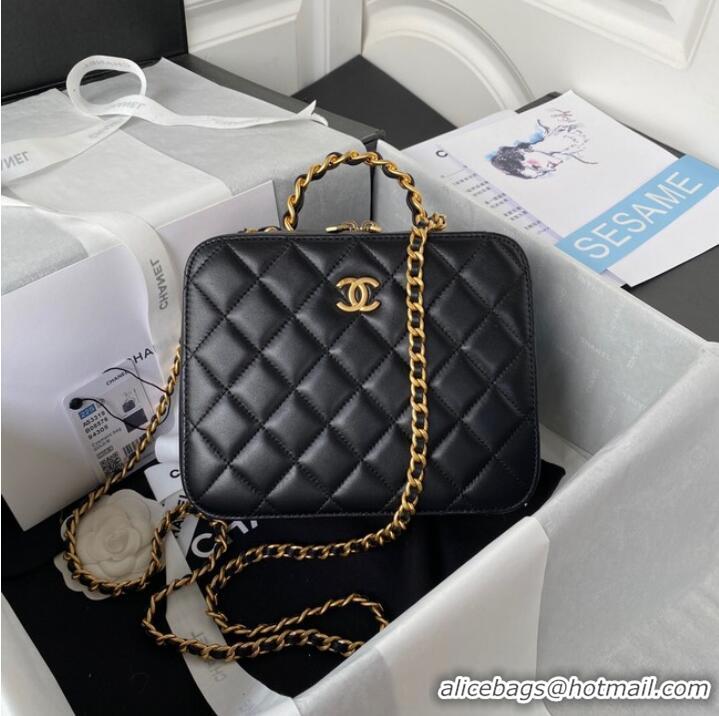 Inexpensive Chanel VANITY CASE Lambskin & Gold-Tone Metal AS3319 black