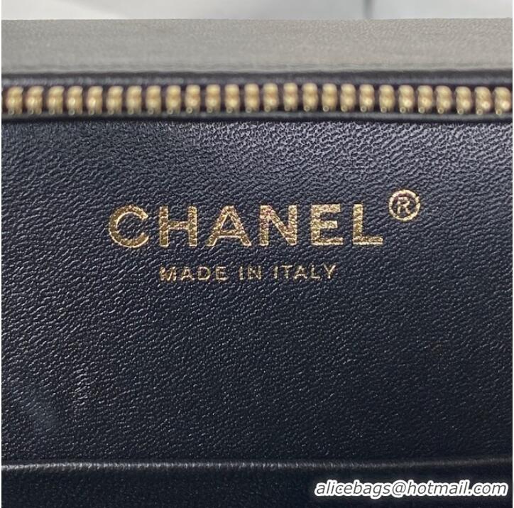 Inexpensive Chanel VANITY CASE Lambskin & Gold-Tone Metal AS3319 black