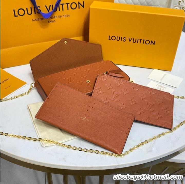 Famous Brand Louis Vuitton FELICIE POCHETTE M64064 Caramel