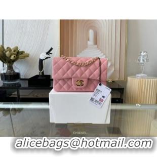 Classic Specials Chanel mini Classic Flap Bag Original Sheepskin Leather A1116 pink&Gold-Tone Metal