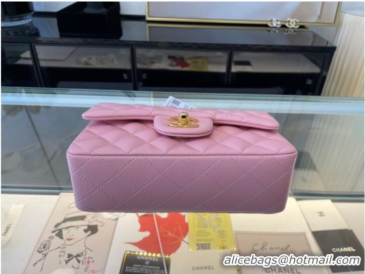 Classic Specials Chanel mini Classic Flap Bag Original Sheepskin Leather A1116 pink&Gold-Tone Metal