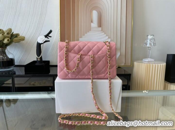 Classic Specials Chanel mini Classic Flap Bag Original Sheepskin Leather A1116 pink&Gold-Tone Metal