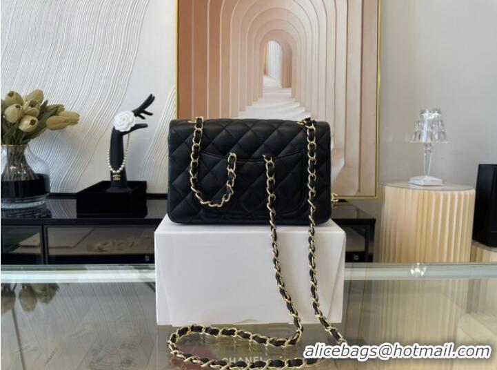 Top Grade Chanel mini Classic Flap Bag Original Sheepskin Leather A1116 black&Gold-Tone Metal