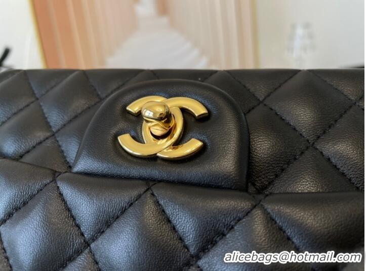 Top Grade Chanel mini Classic Flap Bag Original Sheepskin Leather A1116 black&Gold-Tone Metal