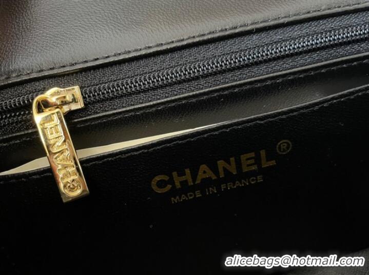 Top Grade Chanel mini Classic Flap Bag Original Sheepskin Leather A1116 black&Gold-Tone Metal