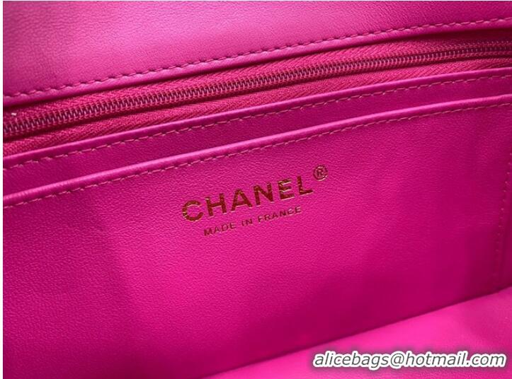 Shop Grade Chanel mini Classic Flap Bag Original Sheepskin Leather A1116 rose&Gold-Tone Metal