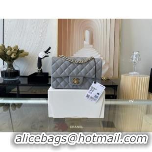 Top Design Chanel Classic Flap Bag Original Sheepskin Leather A1116 gray blue&Gold-Tone Metal