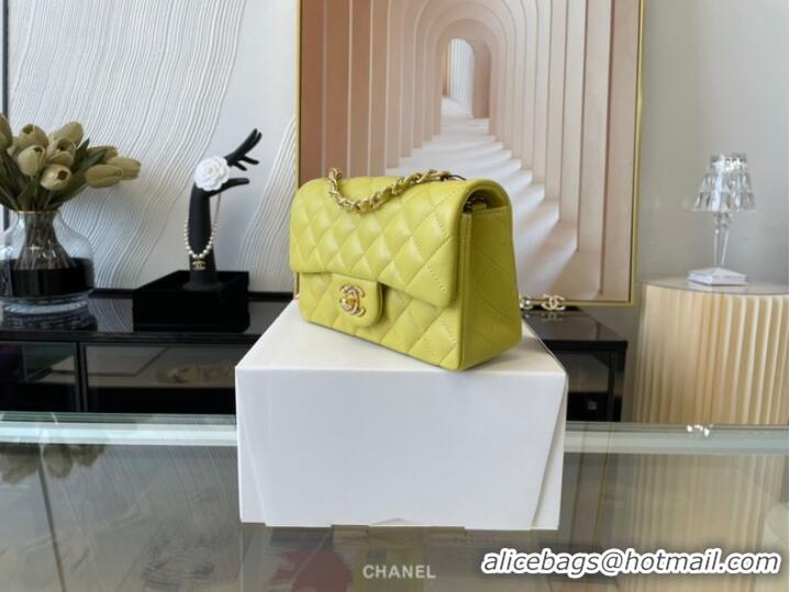 Most Popular Chanel Classic Flap Bag Original Sheepskin Leather A1116 lemon&Gold-Tone Metal