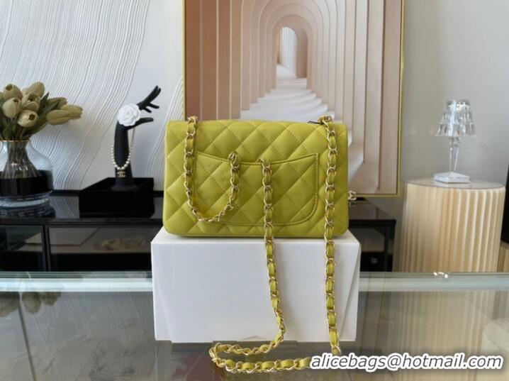 Most Popular Chanel Classic Flap Bag Original Sheepskin Leather A1116 lemon&Gold-Tone Metal