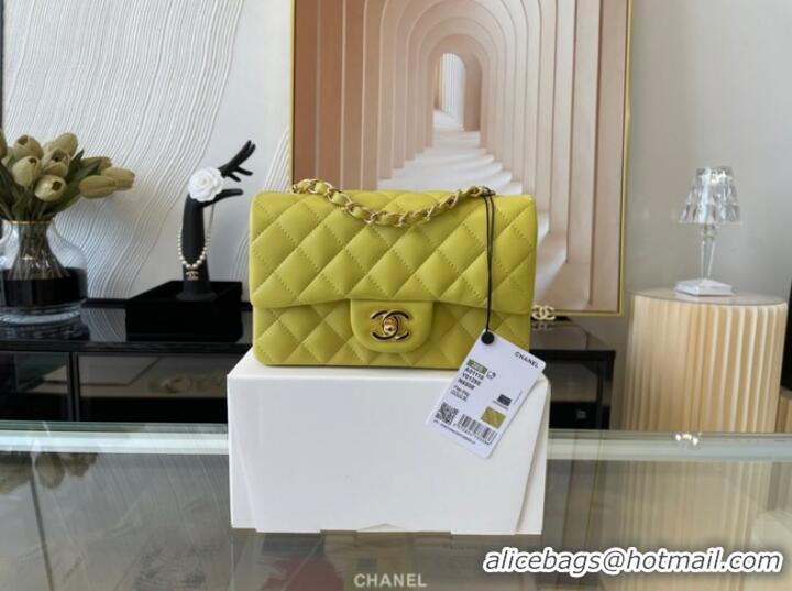 Most Popular Chanel Classic Flap Bag Original Sheepskin Leather A1116 lemon&Gold-Tone Metal