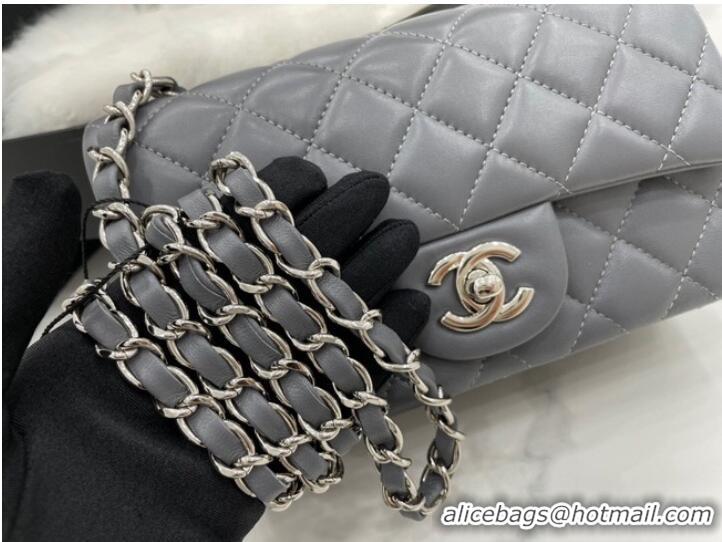 Promotional Chanel Classic Flap Bag Original Sheepskin Leather A1116 dark gray&silver-Tone Metal