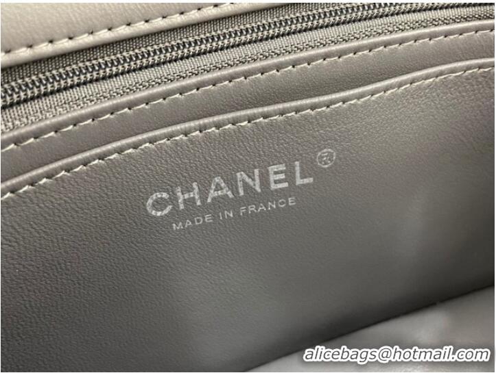 Promotional Chanel Classic Flap Bag Original Sheepskin Leather A1116 dark gray&silver-Tone Metal