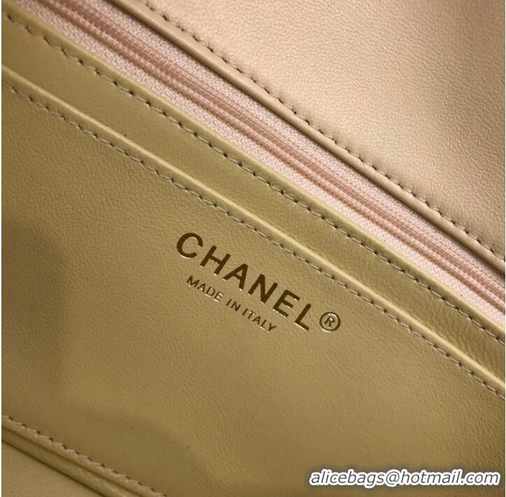 Well Crafted Chanel Classic Flap Bag Original Sheepskin Leather A1116 apricot&Gold-Tone Metal