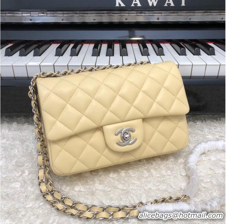 New Fashion Chanel Classic Flap Bag Original Sheepskin Leather A1116 apricot&silver-Tone Metal