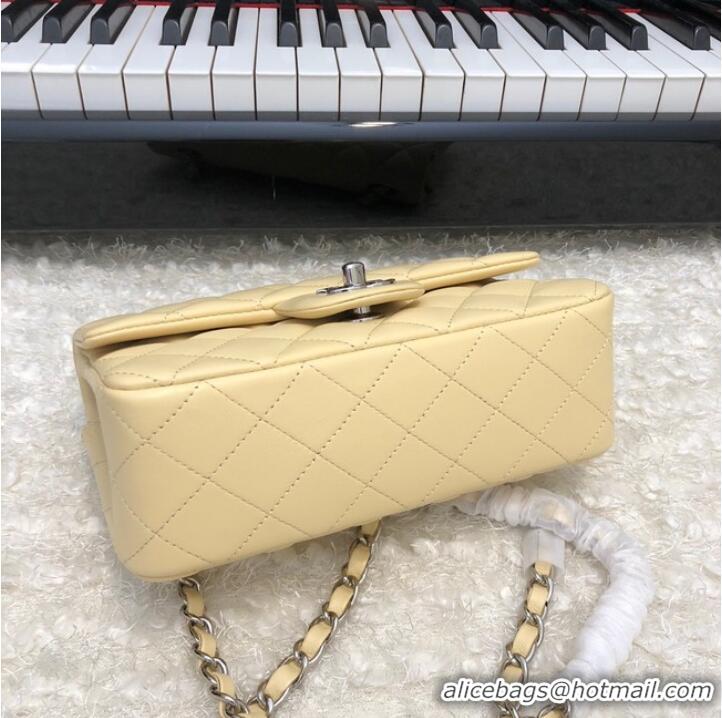 New Fashion Chanel Classic Flap Bag Original Sheepskin Leather A1116 apricot&silver-Tone Metal