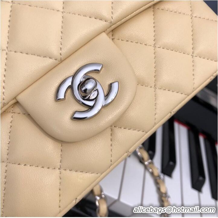 New Fashion Chanel Classic Flap Bag Original Sheepskin Leather A1116 apricot&silver-Tone Metal