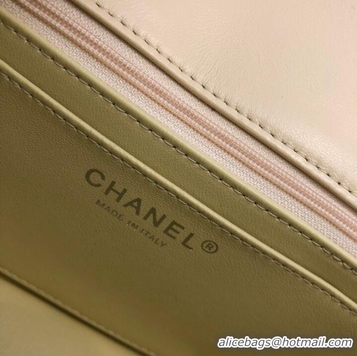 New Fashion Chanel Classic Flap Bag Original Sheepskin Leather A1116 apricot&silver-Tone Metal