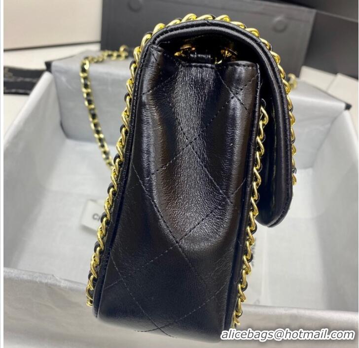 Reasonable Price Chanel Classic Flap Bag Original Sheepskin Leather 3366 black&Gold-Tone Metal