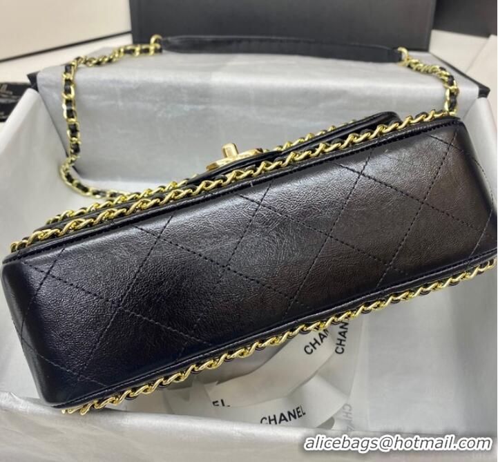 Reasonable Price Chanel Classic Flap Bag Original Sheepskin Leather 3366 black&Gold-Tone Metal