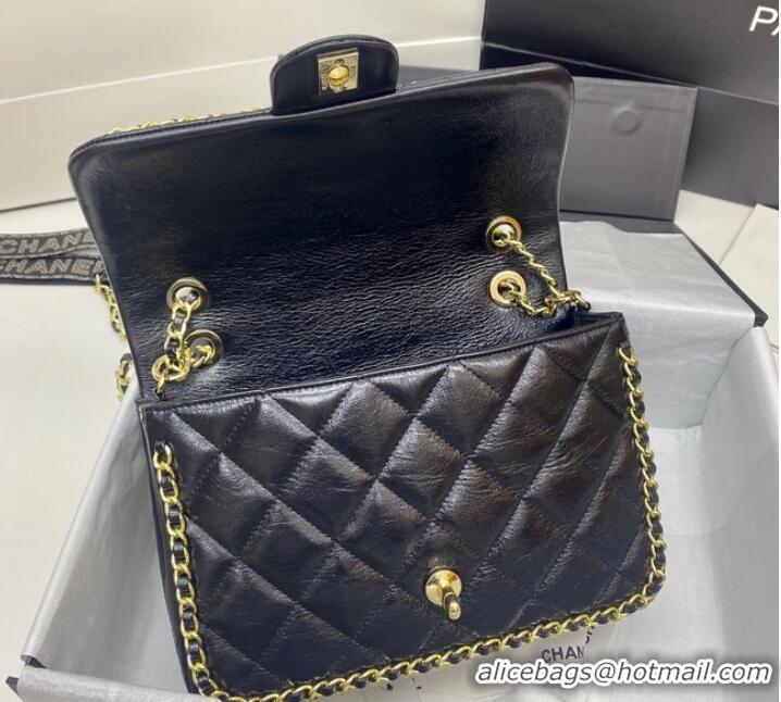 Reasonable Price Chanel Classic Flap Bag Original Sheepskin Leather 3366 black&Gold-Tone Metal