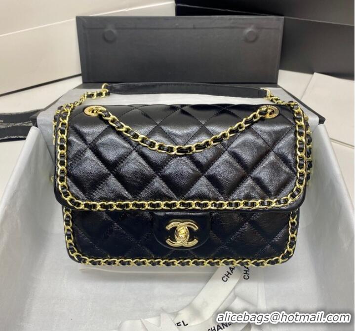 Reasonable Price Chanel Classic Flap Bag Original Sheepskin Leather 3366 black&Gold-Tone Metal