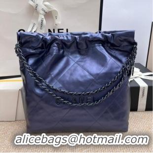 Buy Inexpensive CHANEL 22 HANDBAG AS3262 Navy Blue