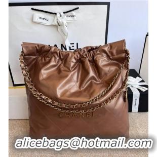 Buy Cheapest CHANEL 22 HANDBAG AS3262 brown