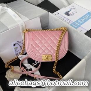 Promotional SMALL BOY CHANEL MESSENGER BAG AS3350 pink