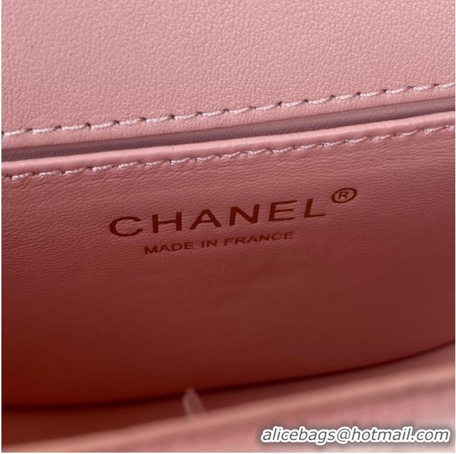 Promotional SMALL BOY CHANEL MESSENGER BAG AS3350 pink