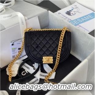 Promotional SMALL BOY CHANEL MESSENGER BAG AS3350 black