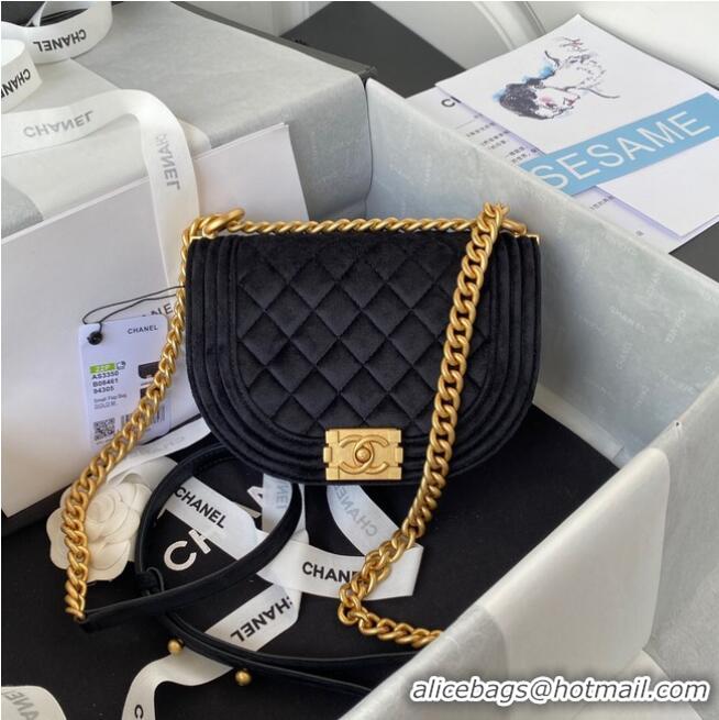 Promotional SMALL BOY CHANEL MESSENGER BAG AS3350 black