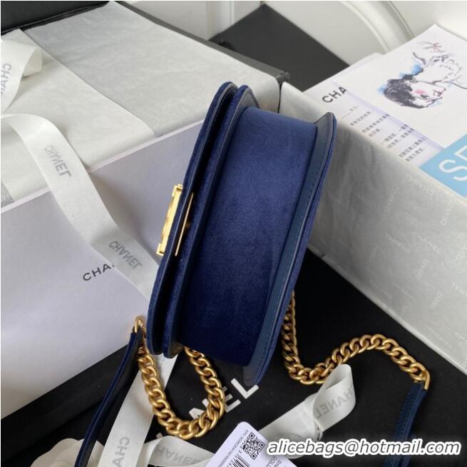 Promotional SMALL BOY CHANEL MESSENGER BAG AS3350 Navy Blue